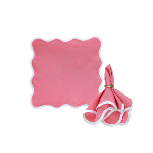 Scalloped Napkin in Hibiscus Pink Set of 4 - Hosted by Kelly Gaudreau