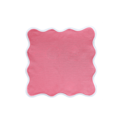 Scalloped Napkin in Hibiscus Pink Set of 4 - Hosted by Kelly Gaudreau