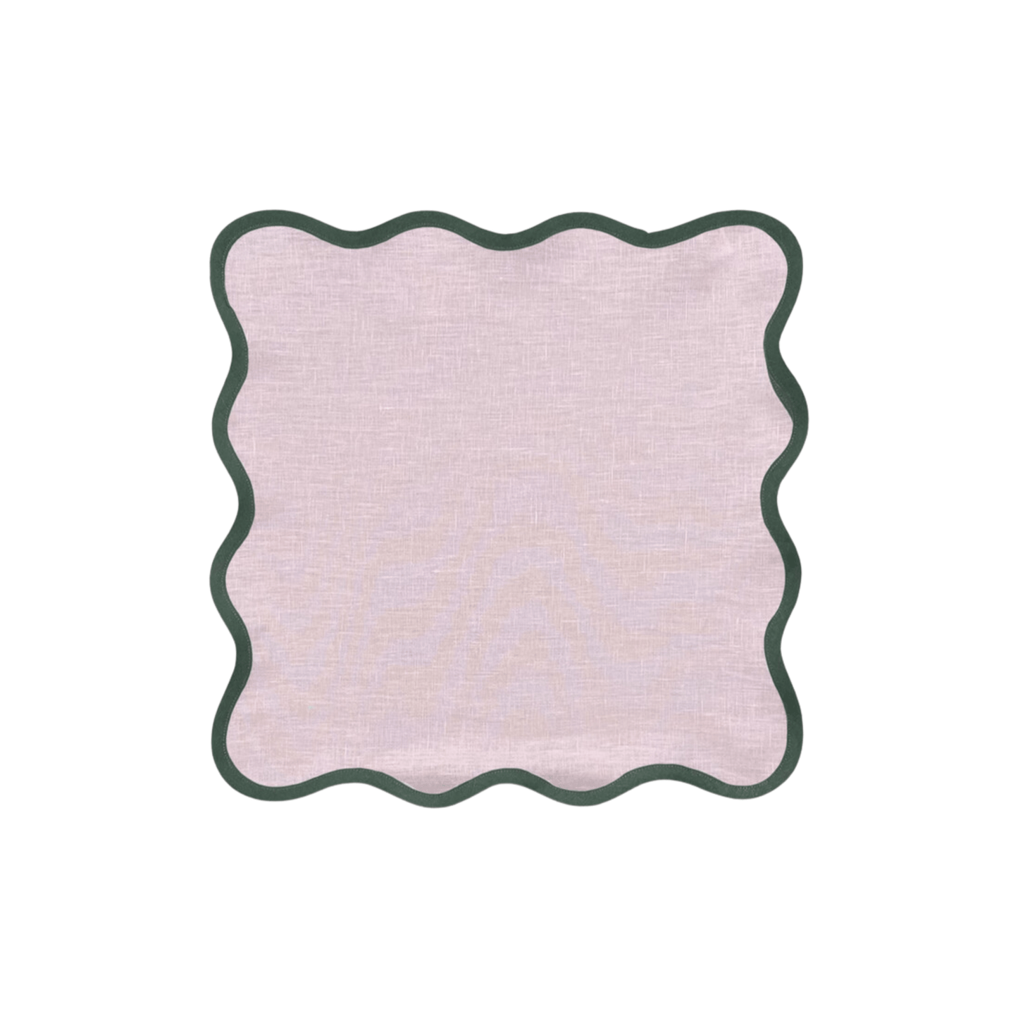 Scalloped Napkin in Peony with Pine Green Trim Set of 4 - Hosted by Kelly Gaudreau