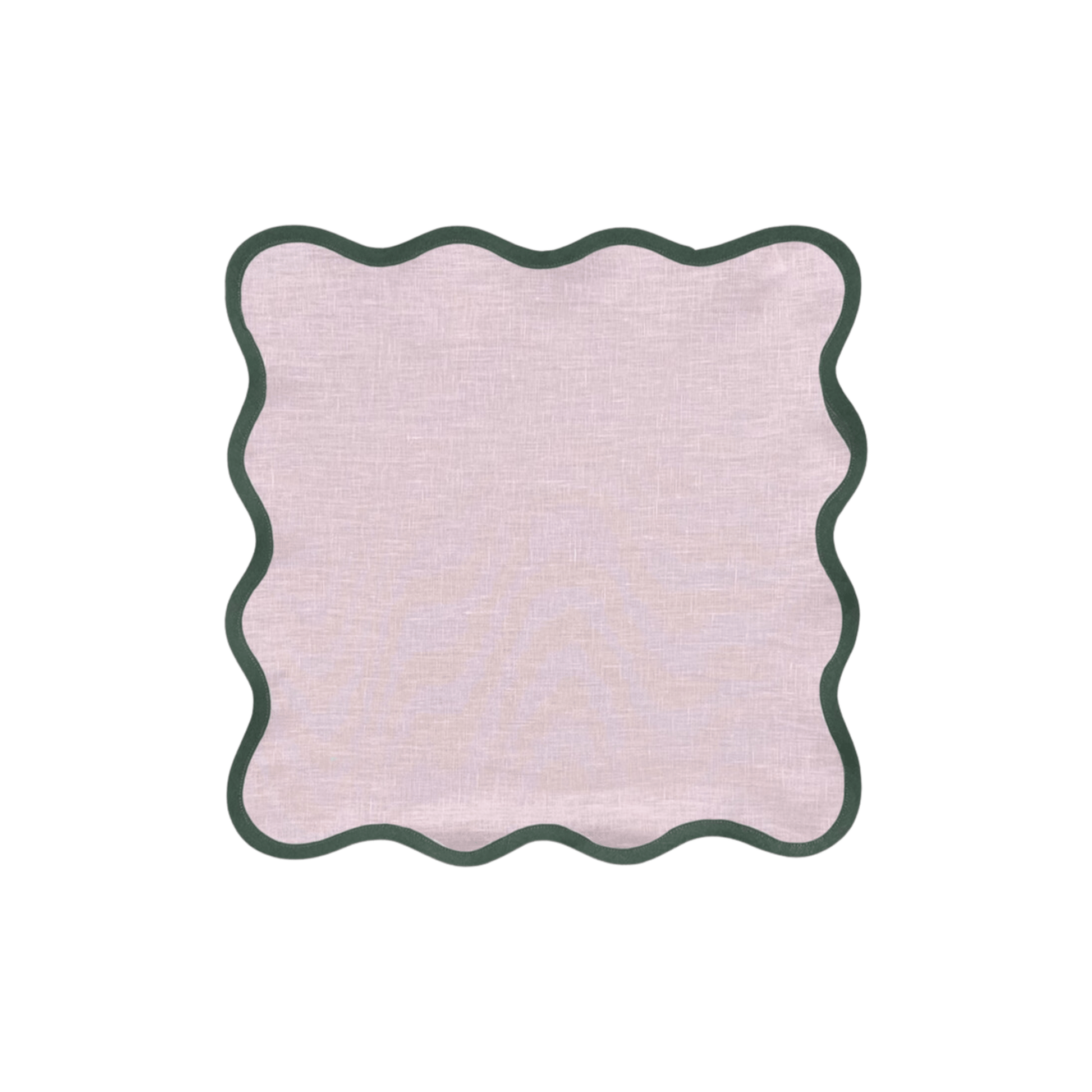 Scalloped Napkin in Peony with Pine Green Trim Set of 4 - Hosted by Kelly Gaudreau