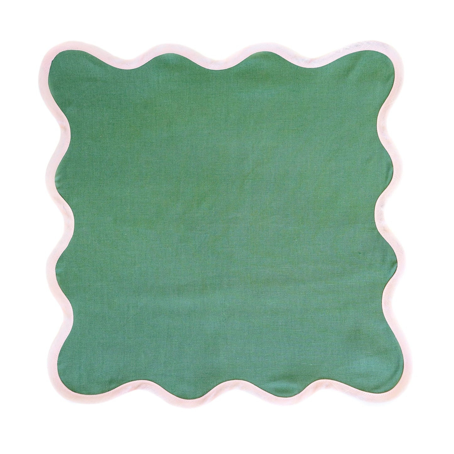 Scalloped Napkin in Pine Green With Peony Set of 4 - Hosted by Kelly Gaudreau