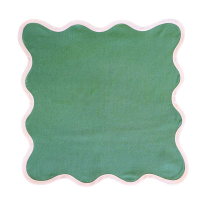 Scalloped Napkin in Pine Green With Peony Set of 4 - Hosted by Kelly Gaudreau
