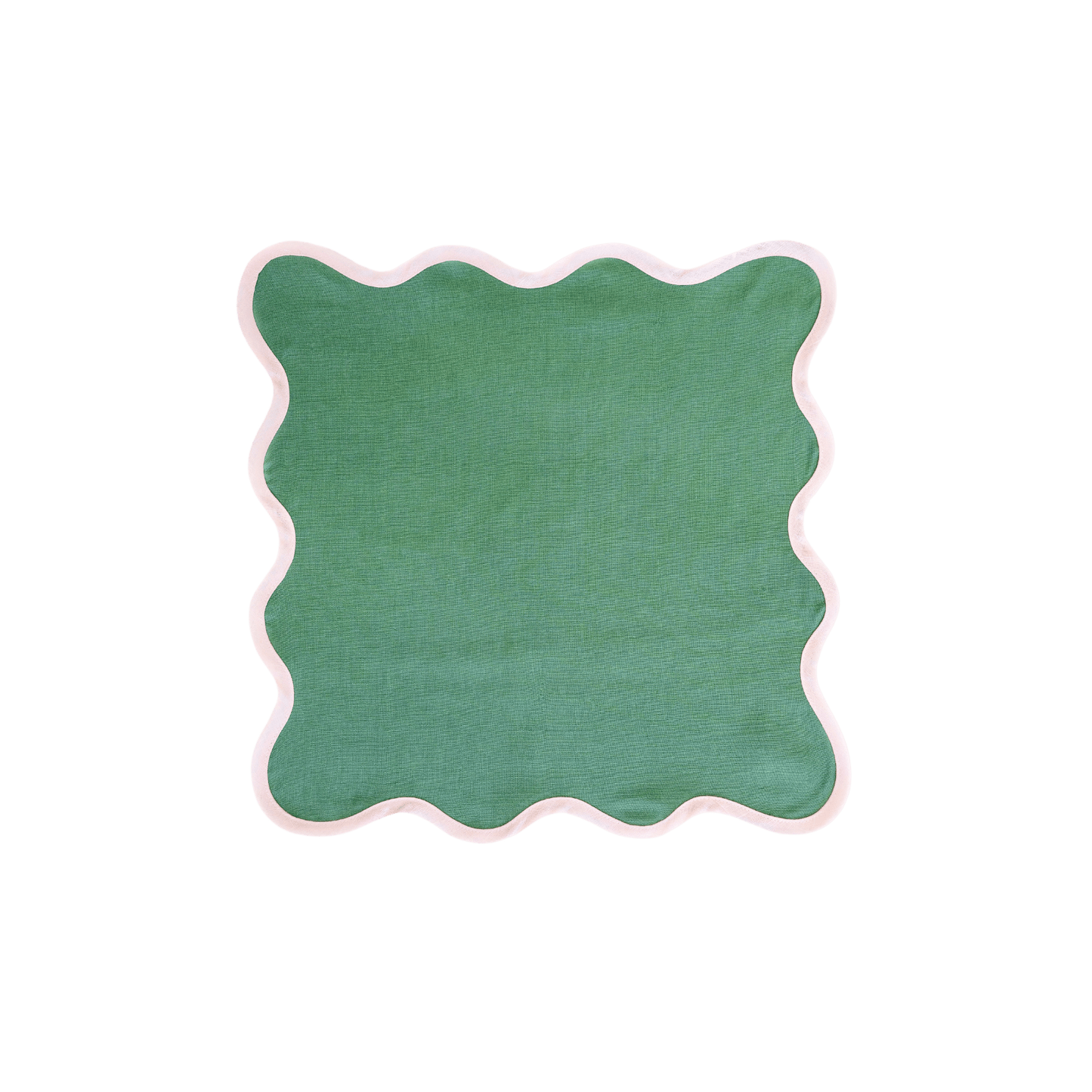 Scalloped Napkin in Pine Green With Peony Set of 4 - Hosted by Kelly Gaudreau