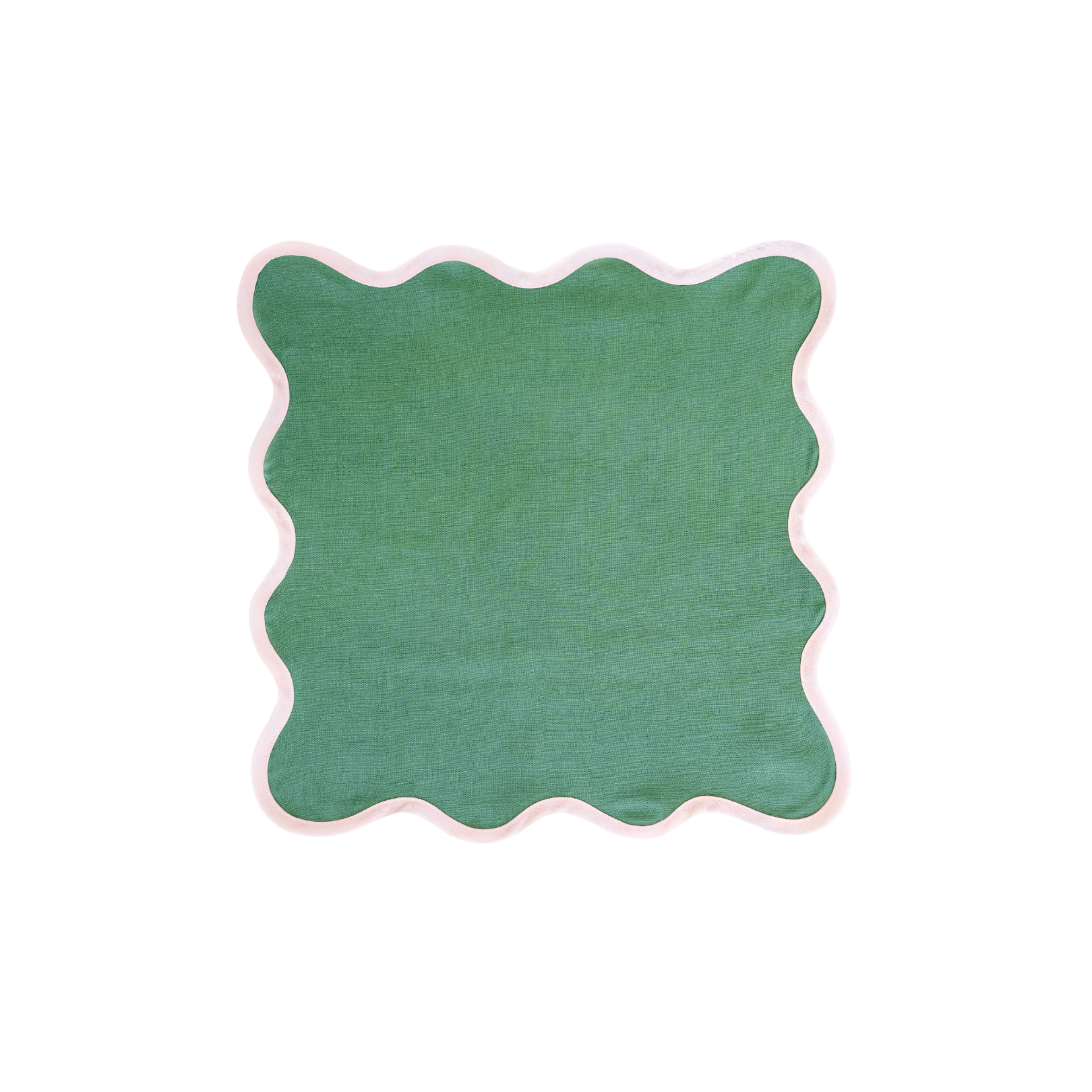 Scalloped Napkin in Pine Green With Peony Set of 4 - Hosted by Kelly Gaudreau