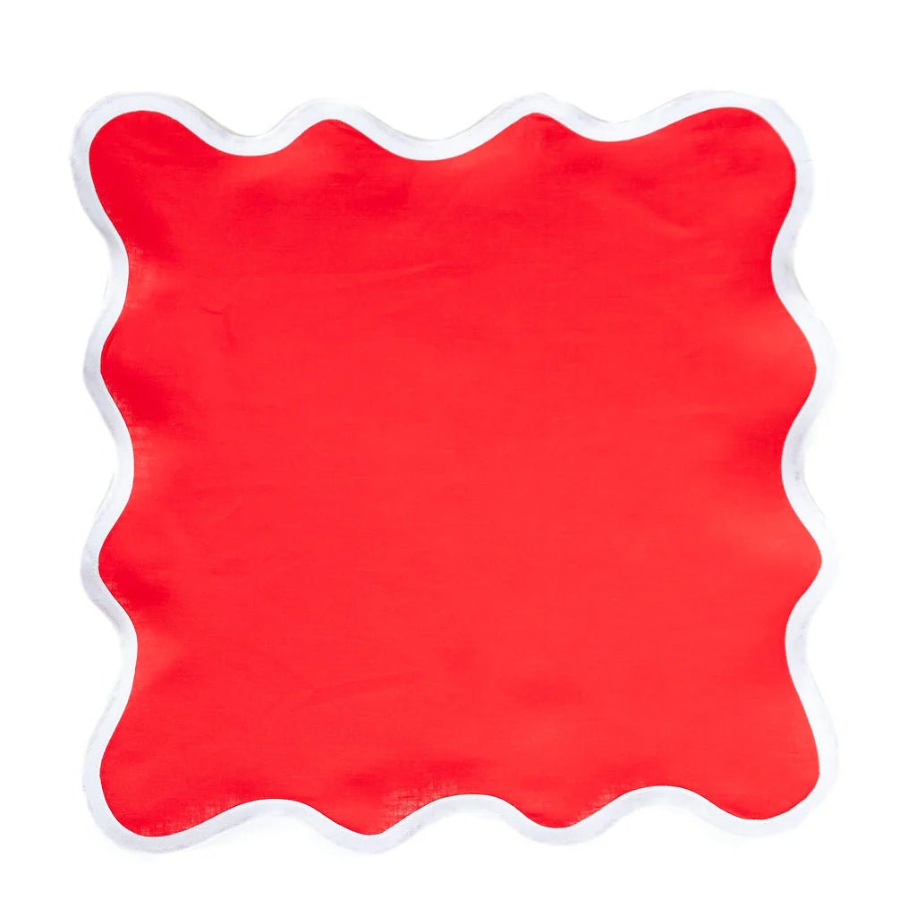 Scalloped Napkin in Rosebud Red Set of 4 - Hosted by Kelly Gaudreau