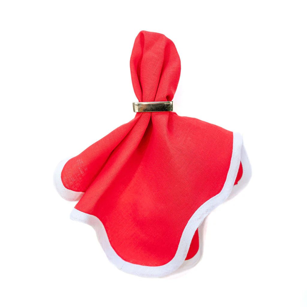 Scalloped Napkin in Rosebud Red Set of 4 - Hosted by Kelly Gaudreau