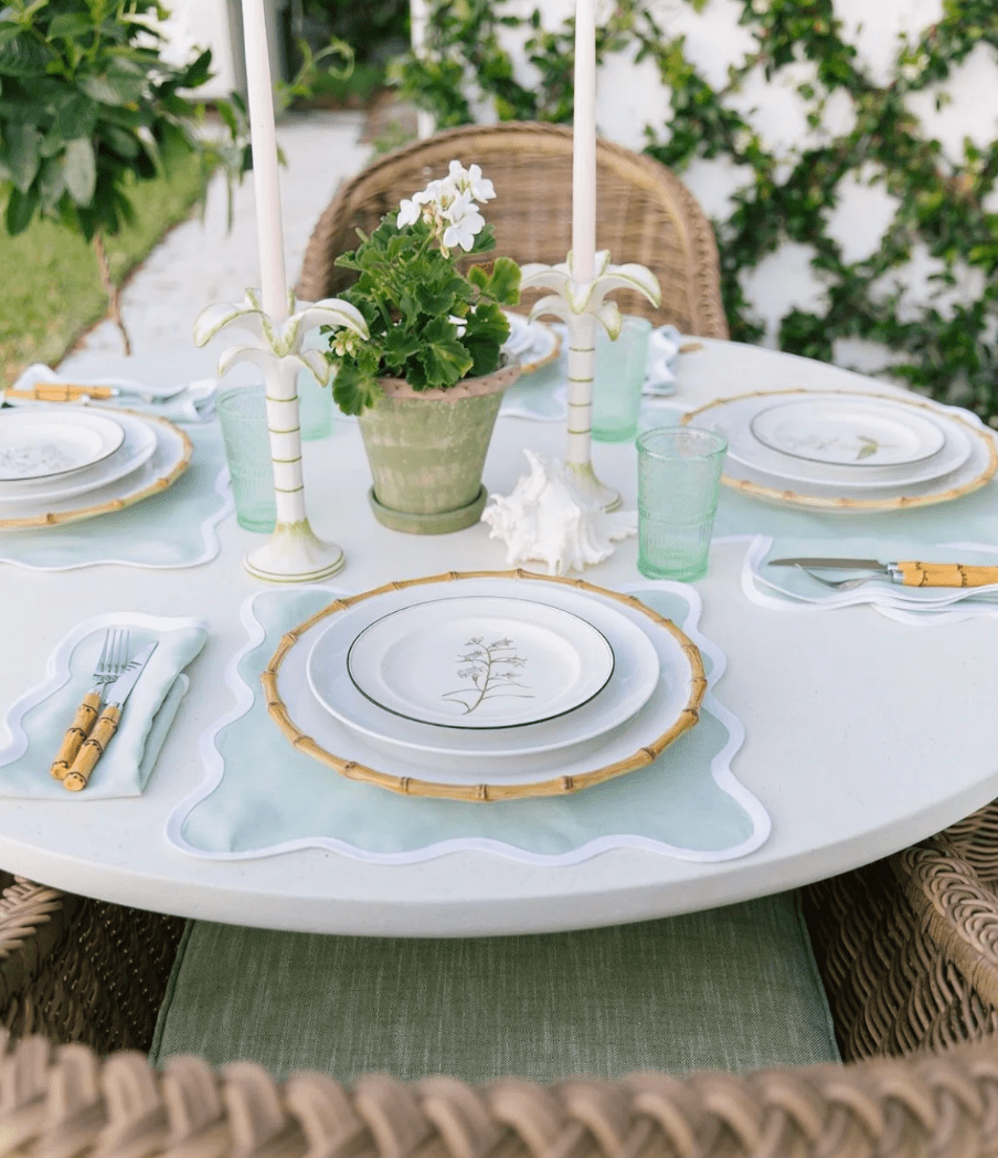 Scalloped Napkin in Sage Green Set of 4 - Hosted by Kelly Gaudreau
