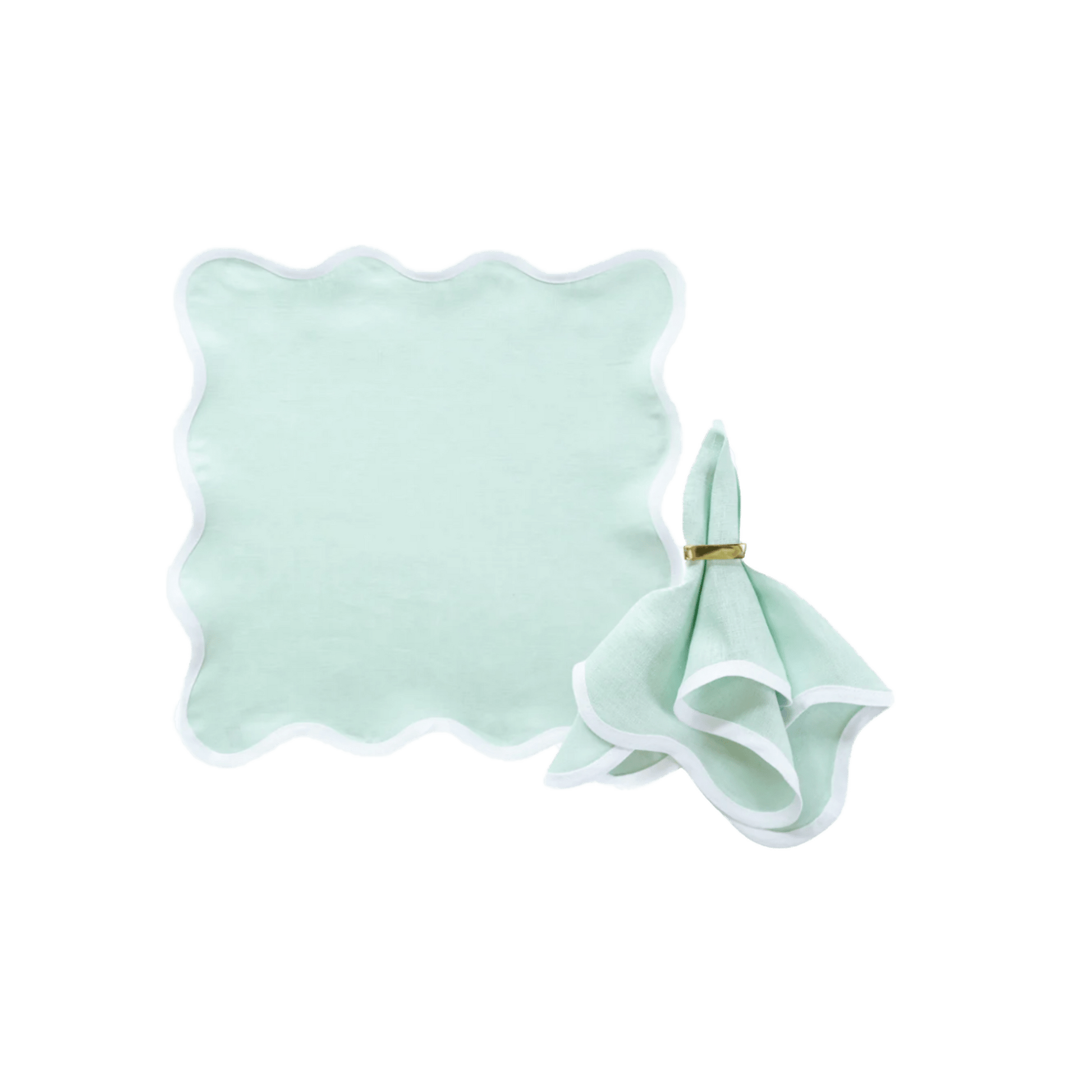 Scalloped Napkin in Sage Green Set of 4 - Hosted by Kelly Gaudreau