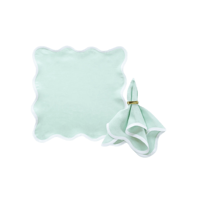 Scalloped Napkin in Sage Green Set of 4 - Hosted by Kelly Gaudreau
