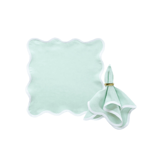 Scalloped Napkin in Sage Green Set of 4 - Hosted by Kelly Gaudreau