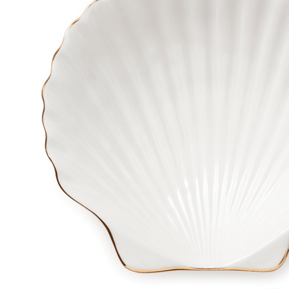 Shell Appetizer Plates AERIN Shell Appetizer Plates | Set of 4 Scallop Ceramic Plates – Hosted ...
