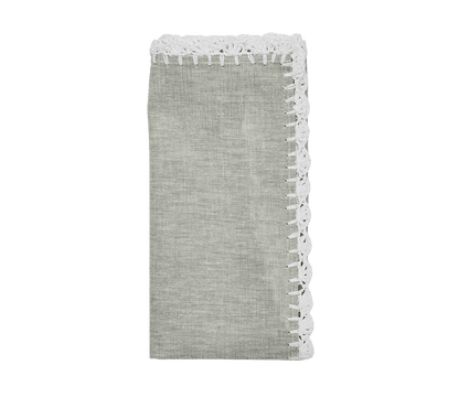 Shell Edge Napkin in Gray & White - Set of 4 - Hosted by Kelly Gaudreau
