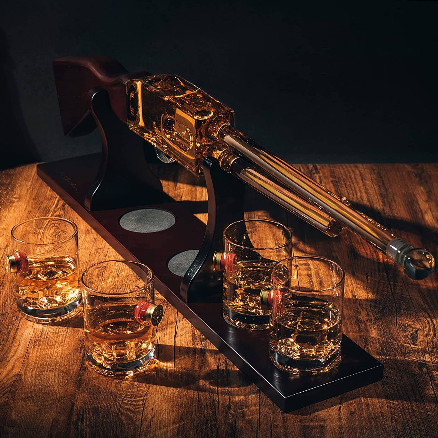 Shotgun Wine & Whiskey Decanter Set 20oz with Bullet Glasses - Hosted by Kelly Gaudreau