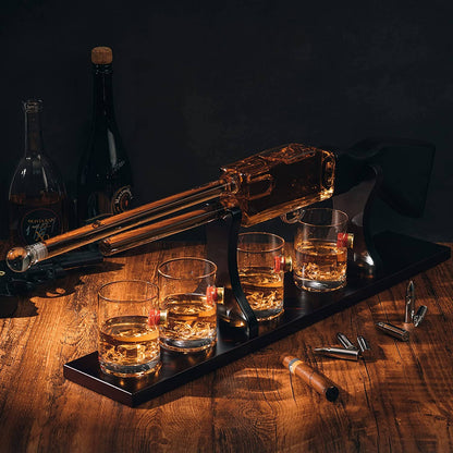 Shotgun Wine & Whiskey Decanter Set 20oz with Bullet Glasses - Hosted by Kelly Gaudreau