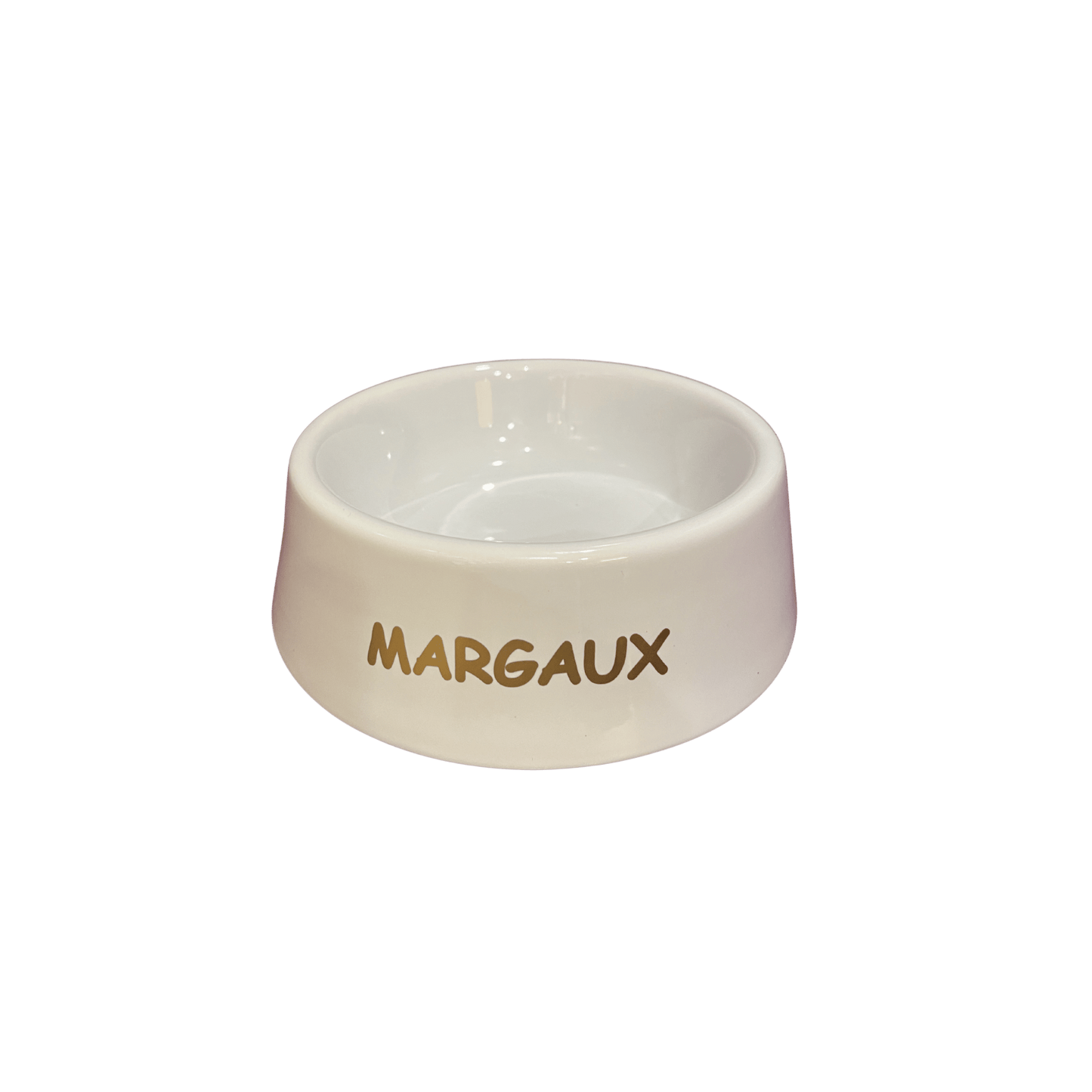 Signature Ultra - White Platinum Monogrammed Medium Dog Bowl - Hosted by Kelly Gaudreau