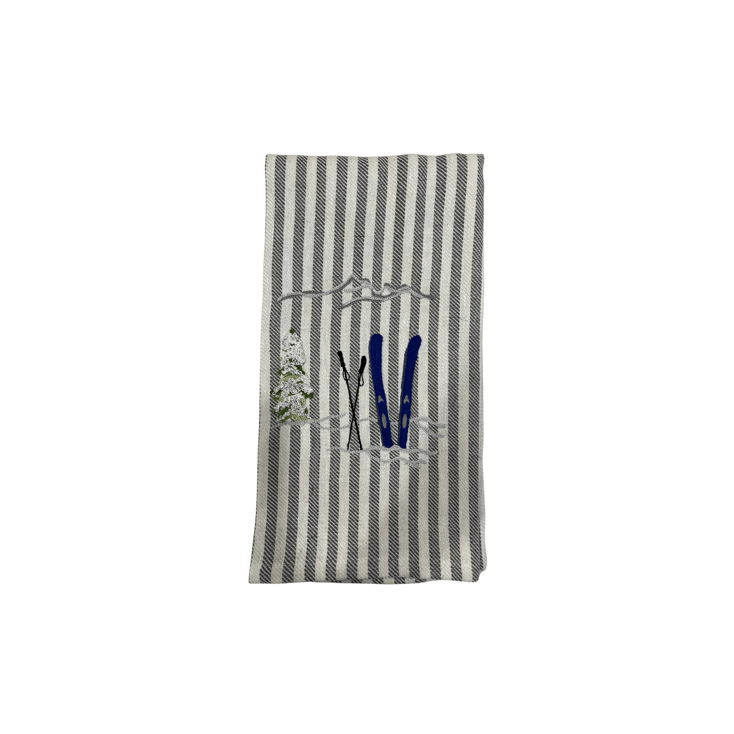 Ski Embroidered Pomelo Kitchen Towel - Charcoal - Hosted by Kelly Gaudreau