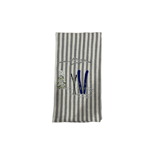 Ski Embroidered Pomelo Kitchen Towel - Charcoal - Hosted by Kelly Gaudreau