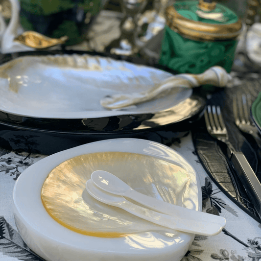 Small Shell Caviar Spoons in Natural Shell Set of 2 - Hosted by Kelly Gaudreau