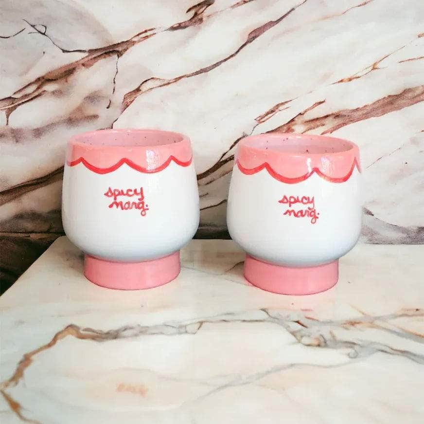 Spicy Margarita Glass (Pink/Red) Set of 2 - Hosted by Kelly Gaudreau