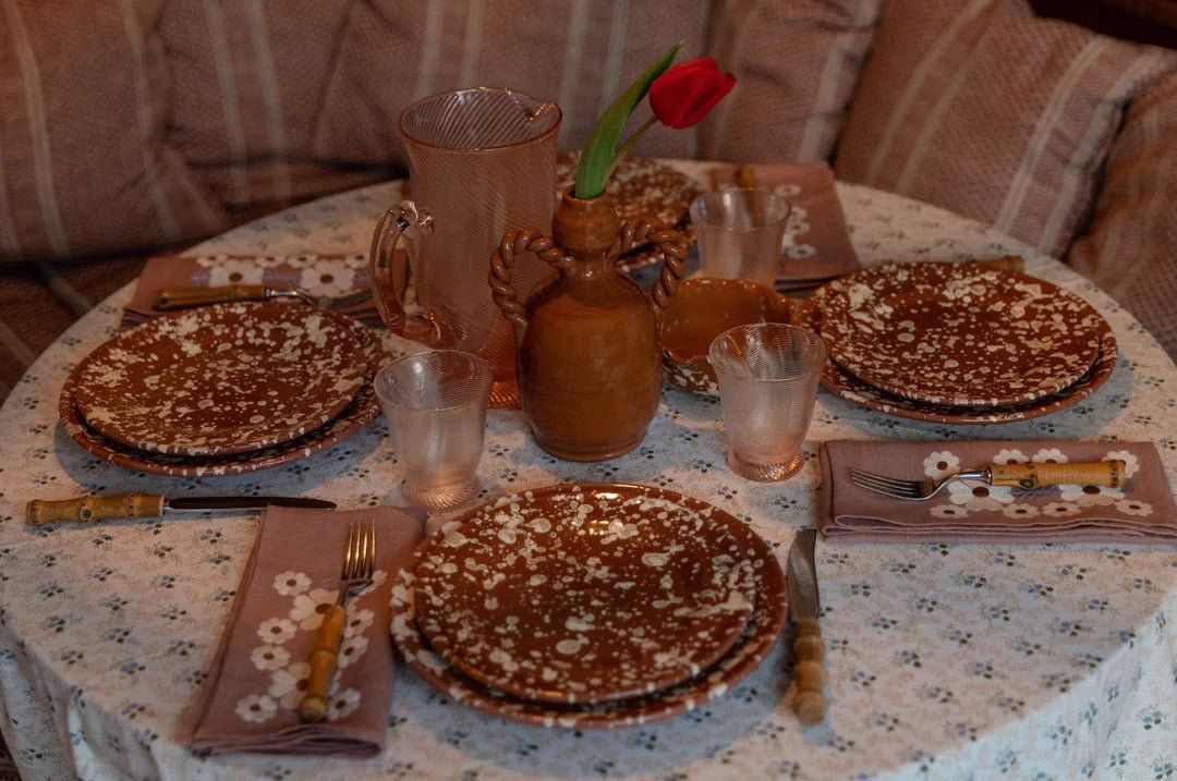 Splatter Dinner Plate in Terracotta and Cream - Hosted by Kelly Gaudreau