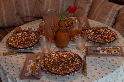 Splatter Dinner Plate in Terracotta and Cream - Hosted by Kelly Gaudreau
