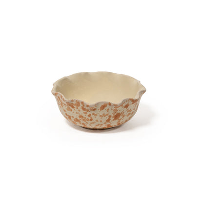 Scallop Splatter Dish in Tan and Ivory