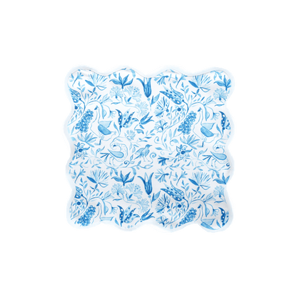 Square Scalloped Placemat - Birds of Paradise - Blue Set of 4 - Hosted by Kelly Gaudreau
