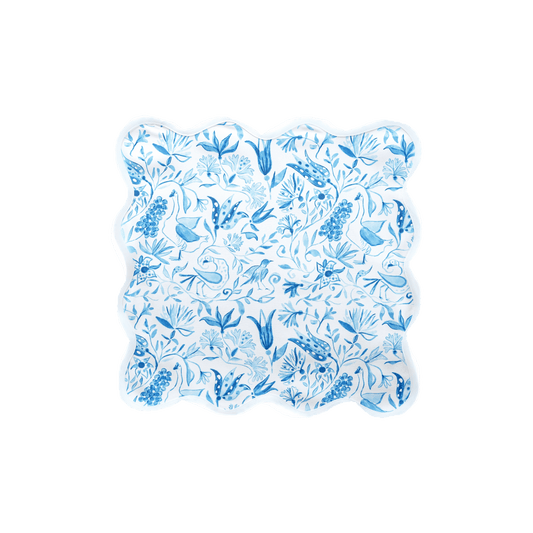 Square Scalloped Placemat - Birds of Paradise - Blue Set of 4 - Hosted by Kelly Gaudreau