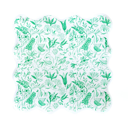 Square Scalloped Placemat - Birds of Paradise - Green Set of 4 - Hosted by Kelly Gaudreau