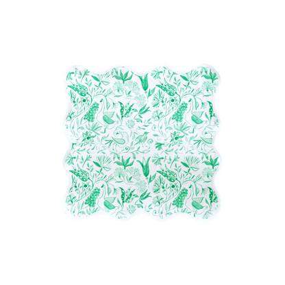 Square Scalloped Placemat - Birds of Paradise - Green Set of 4 - Hosted by Kelly Gaudreau