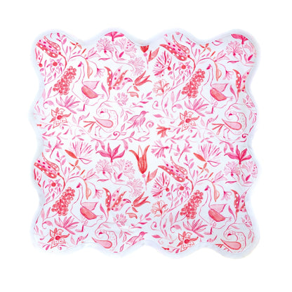 Square Scalloped Placemat - Birds of Paradise - Pink Set of 4 - Hosted by Kelly Gaudreau