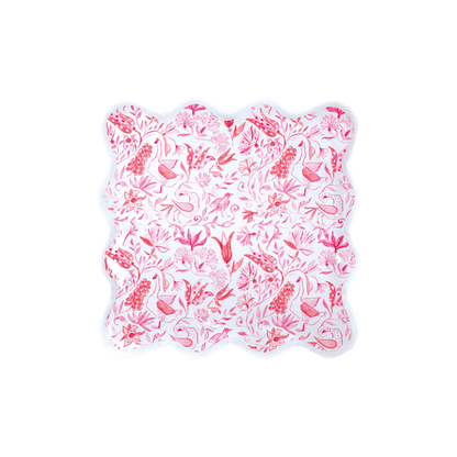 Square Scalloped Placemat - Birds of Paradise - Pink Set of 4 - Hosted by Kelly Gaudreau