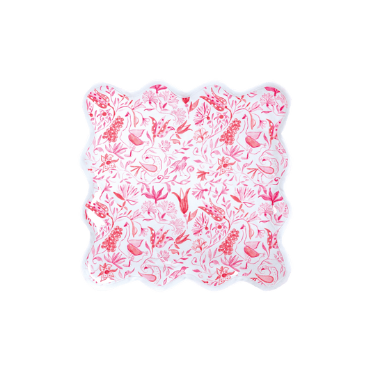 Square Scalloped Placemat - Birds of Paradise - Pink Set of 4 - Hosted by Kelly Gaudreau