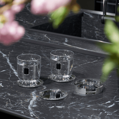 Striations Coasters in Holder - Set of 4 - Hosted by Kelly Gaudreau