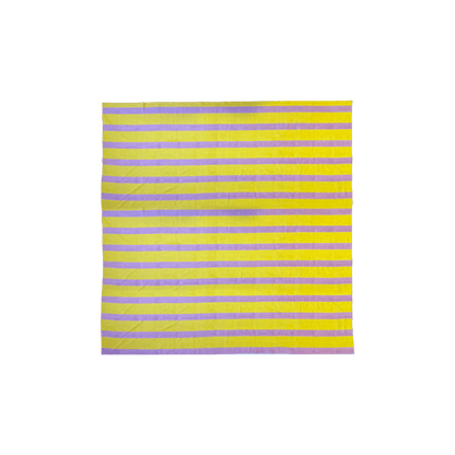 Striped Cotton Tablecloth in Pink and Yellow - Hosted by Kelly Gaudreau