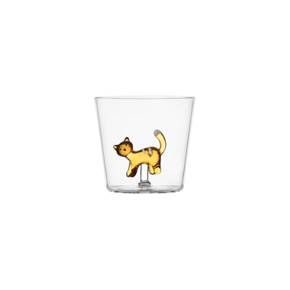 Tabby Cat Tumbler - Amber Cat with White Stripes - Hosted by Kelly Gaudreau