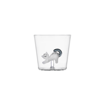 Tabby Cat Tumbler - White Cat with Grey Tail - Hosted by Kelly Gaudreau