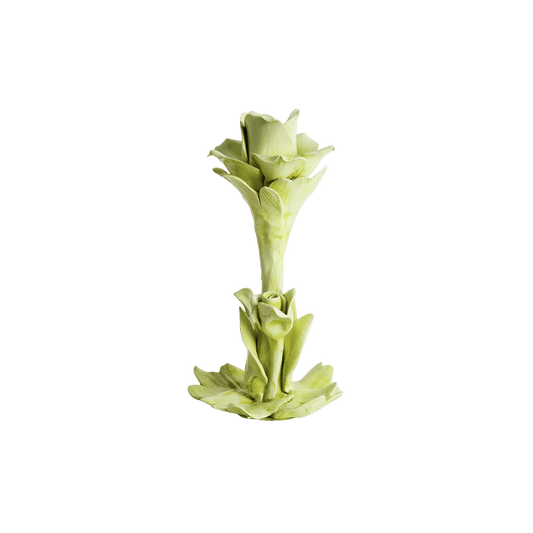 Tall Rose Candle Holder Green - Hosted by Kelly Gaudreau