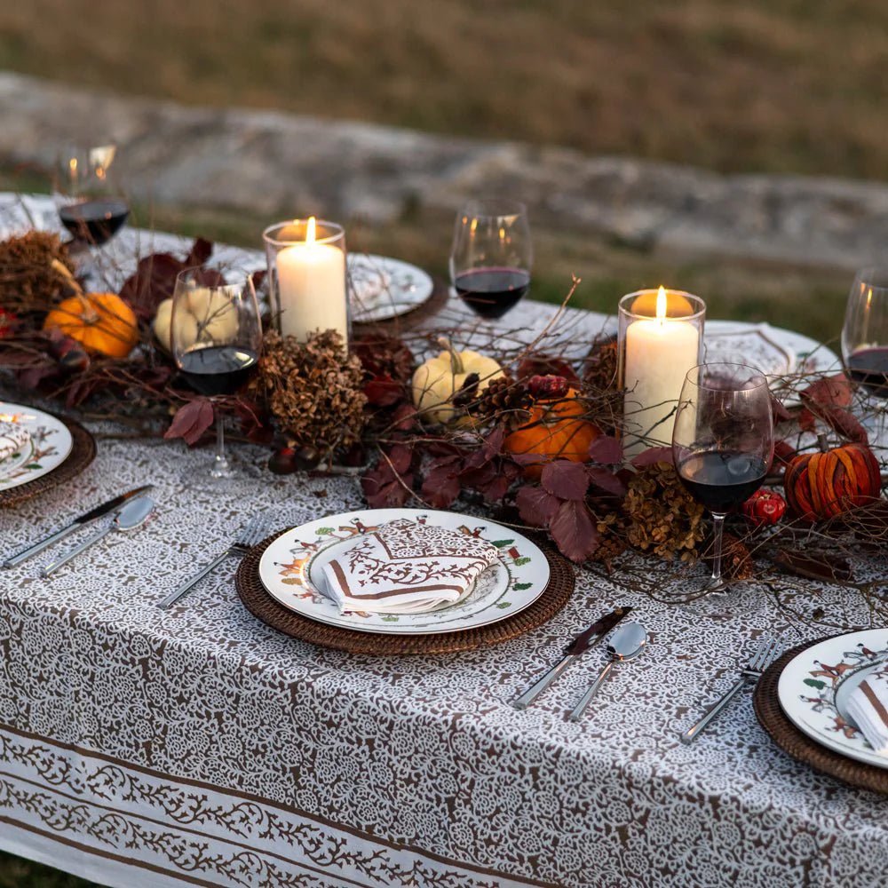 Tapestry Dark Chocolate Tablecloth - Hosted by Kelly Gaudreau