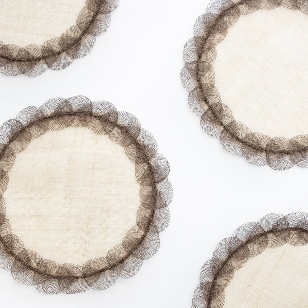 Taupe Poplar Leaf Rice Paper Placemat Set of 4 - Hosted by Kelly Gaudreau