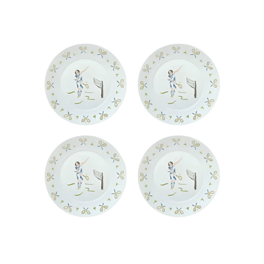 Tennis girl dessert plate Set of 4 - Hosted by Kelly Gaudreau