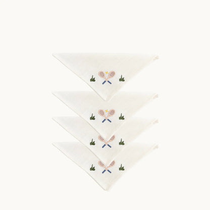 Linen Polo Cocktail Napkins designed for tennis lovers, bringing sophistication and style to any occasion. Perfect for entertaining guests while adding an elegant flair to your table setting.