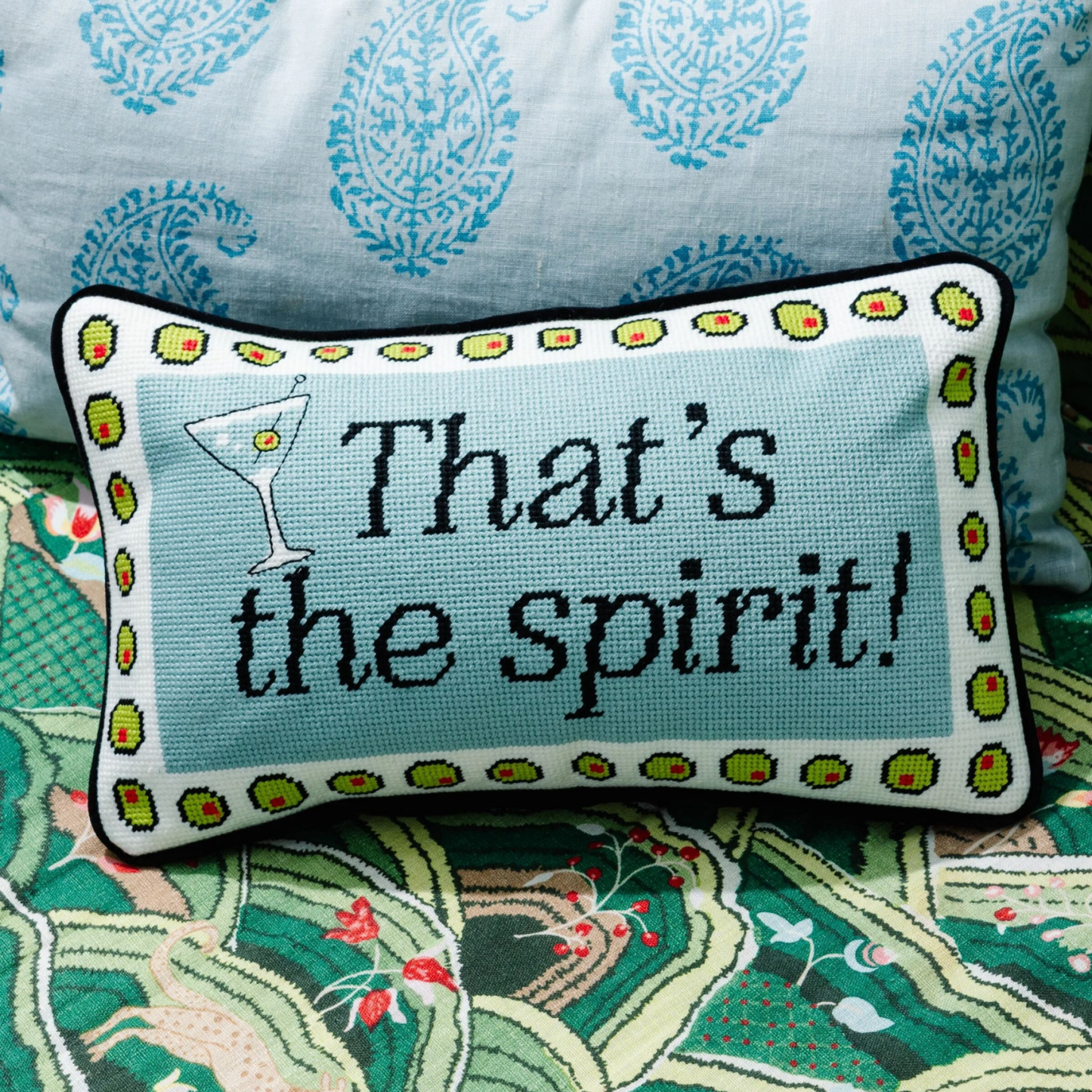 That's The Spirit Needlepoint Pillow - Hosted by Kelly Gaudreau