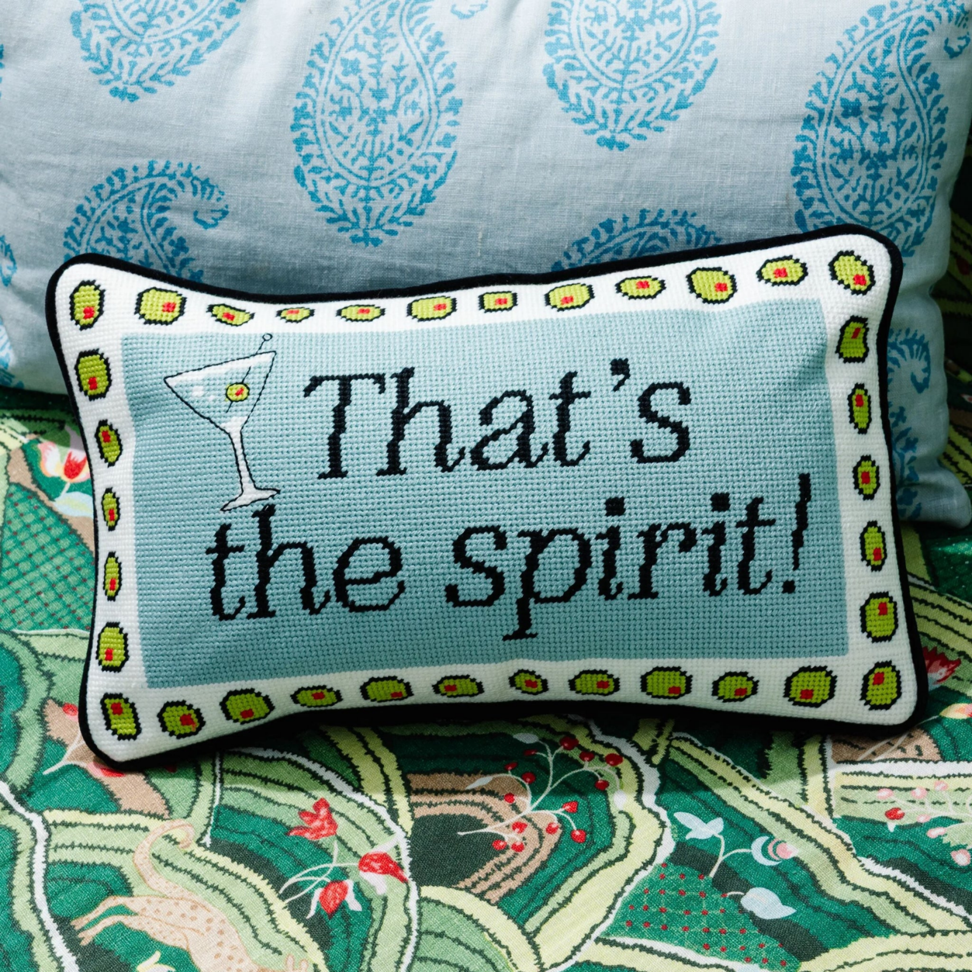 That's The Spirit Needlepoint Pillow - Hosted by Kelly Gaudreau