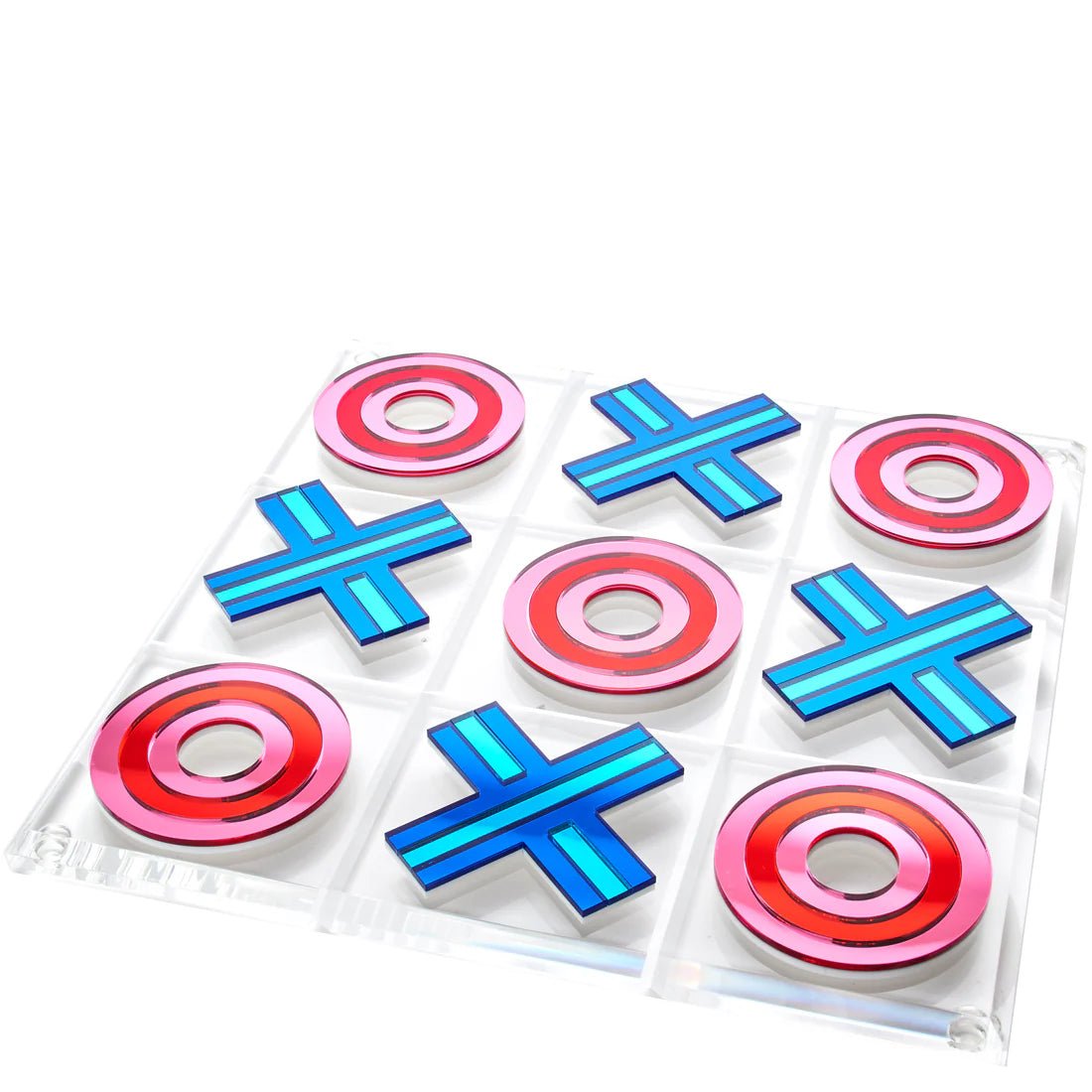 Tic Tac Toe - Mirror Red and Blue Stripes - Hosted by Kelly Gaudreau