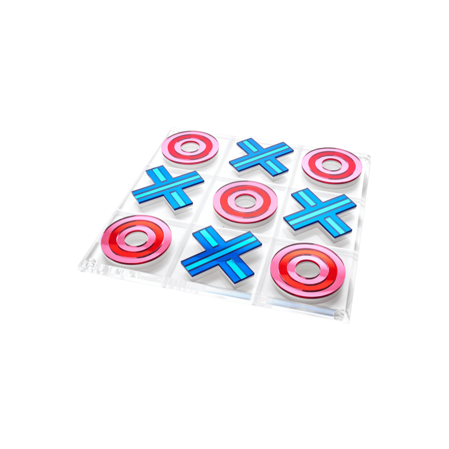 Tic Tac Toe - Mirror Red and Blue Stripes - Hosted by Kelly Gaudreau