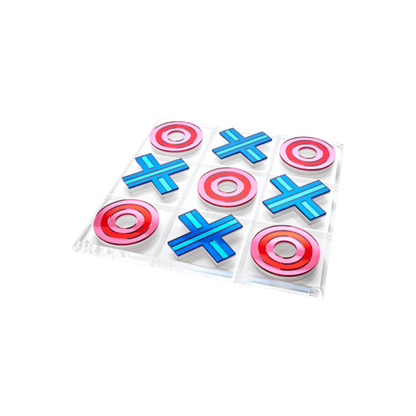 Tic Tac Toe - Mirror Red and Blue Stripes - Hosted by Kelly Gaudreau
