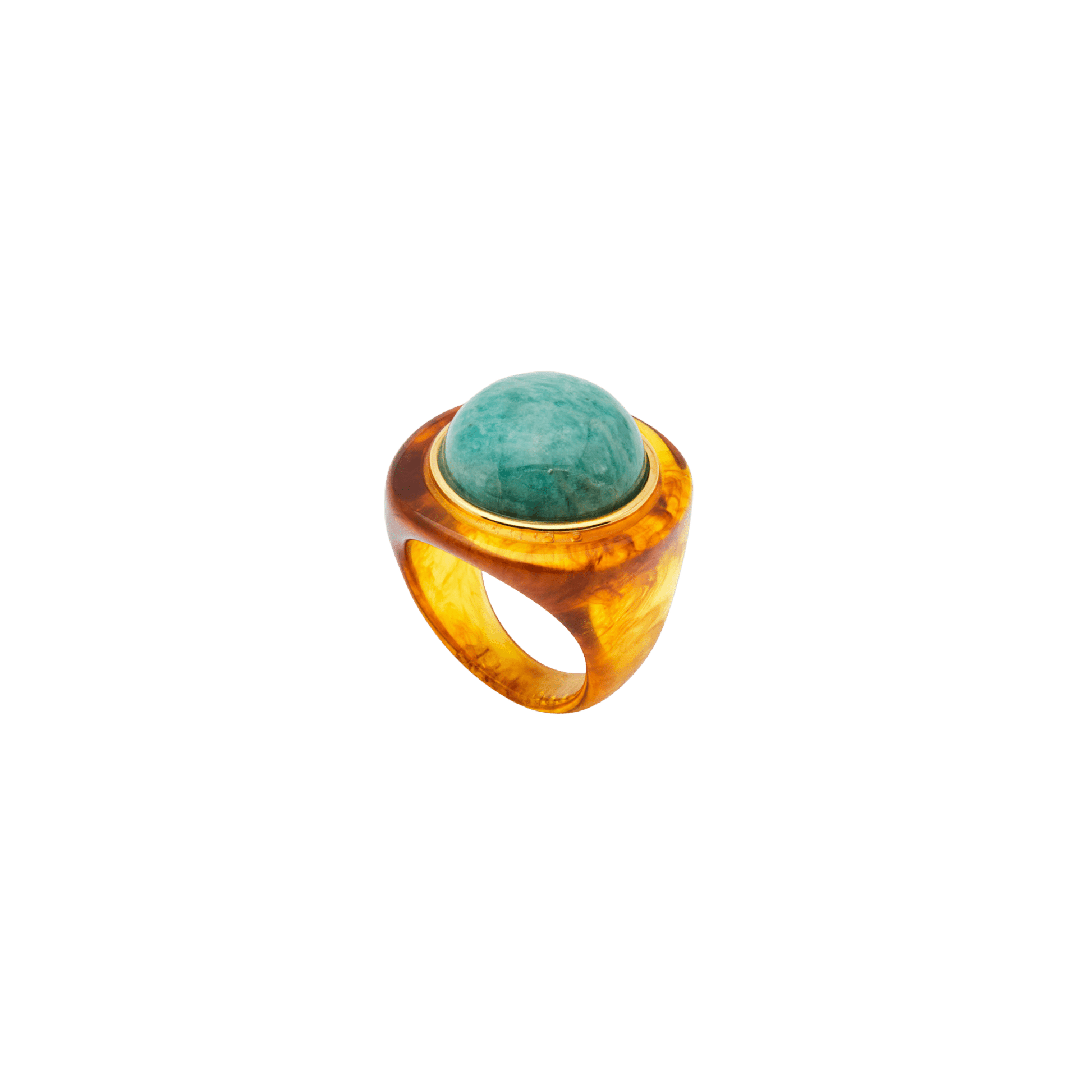 Tortoise Shell Resin Dome Ring - Amazonite - Hosted by Kelly Gaudreau