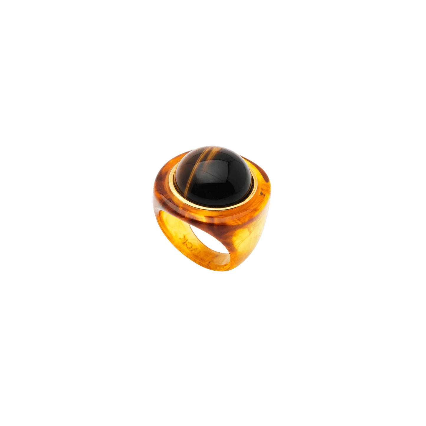 Tortoise Shell Resin Dome Ring - Tiger's Eye - Hosted by Kelly Gaudreau