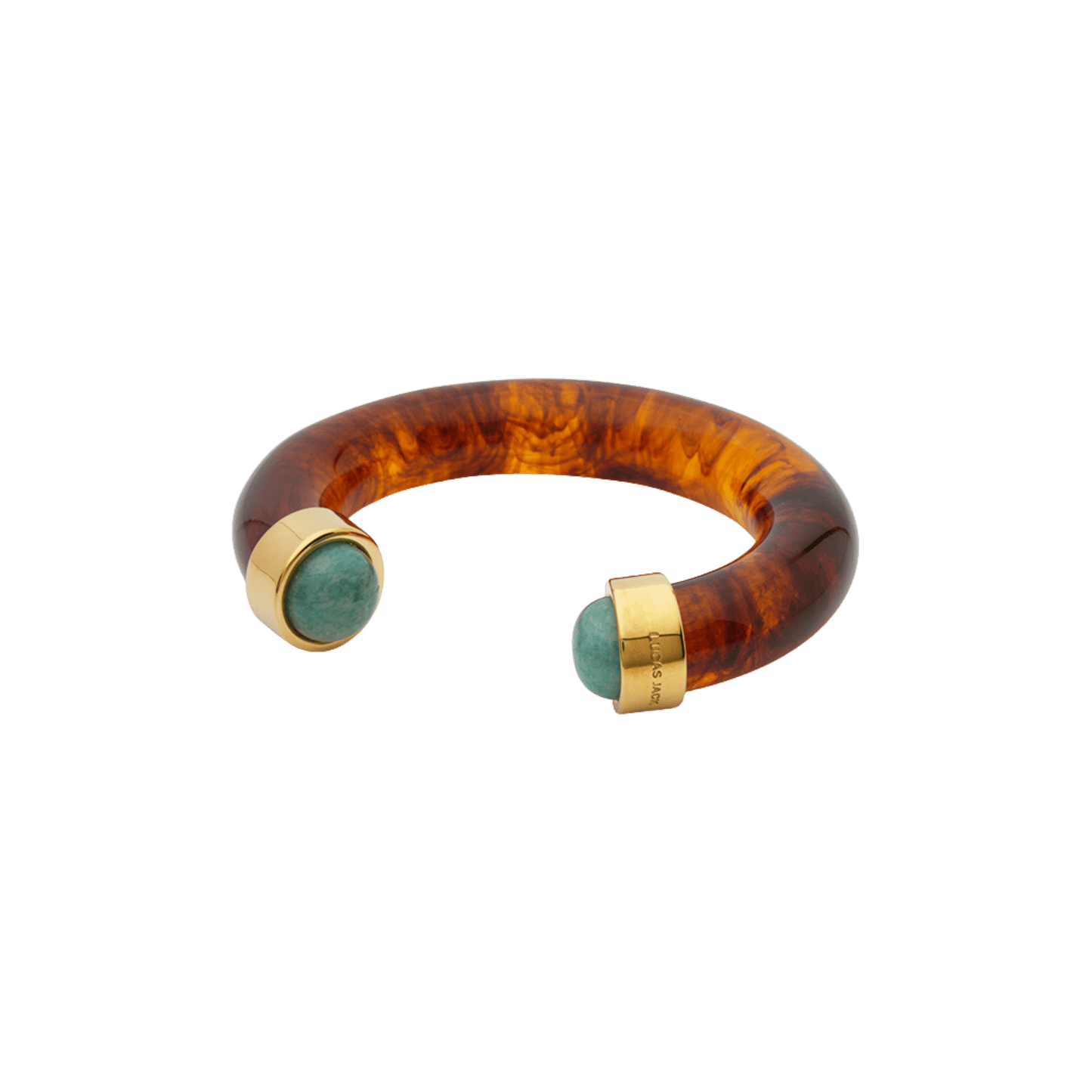 Tortoise Shell Resin Open Cuff Bangle – Amazonite - Hosted by Kelly Gaudreau